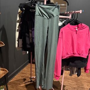 Aerie Sage Green Flare Leggings